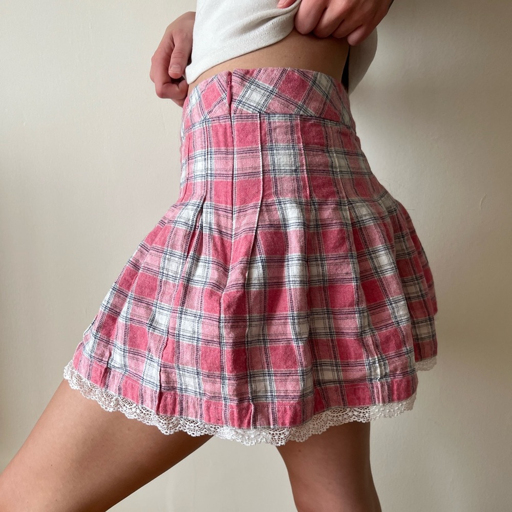 finesse us studios arlene bubblegum pop plaid mini skirt